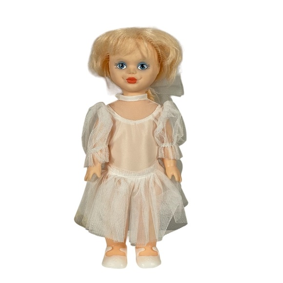 Vintage 1999 Russian Becha Blonde Blue Eye Plastic Doll With Box - Picture 2 of 13